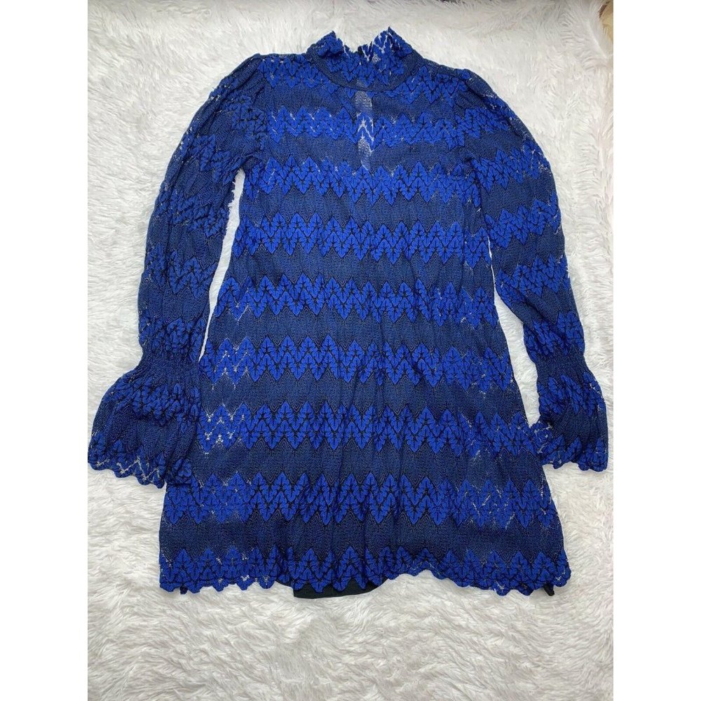 Free People~ Blue Comb Lace Dress~ Sz S~ NWT